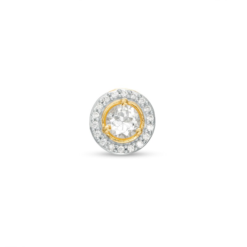 Main Image 1 of White Sapphire and Diamond Accent Frame Charm in 10K Gold