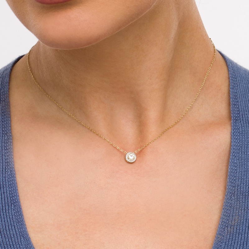 Main Image 2 of White Sapphire and Diamond Accent Frame Charm in 10K Gold