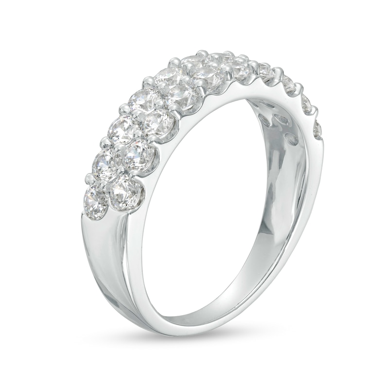Main Image 2 of 1-1/2 CT. T.W. Lab-Grown Diamond Double Row Anniversary Band in 14K White Gold (F/VS2)