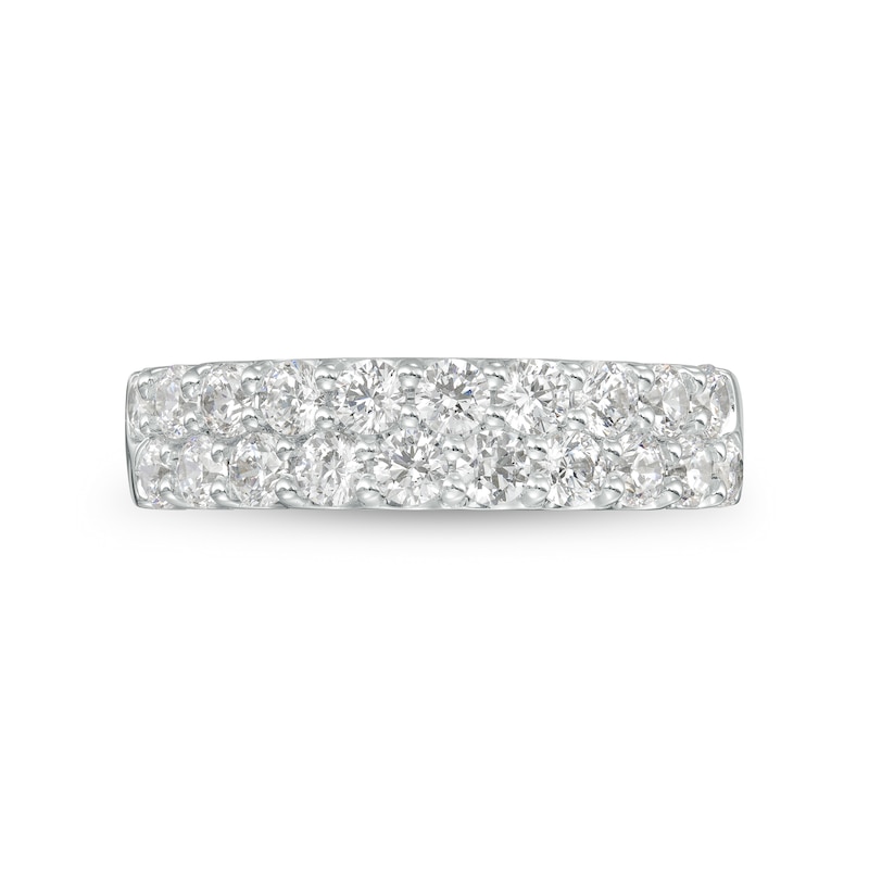 Main Image 3 of 1-1/2 CT. T.W. Lab-Grown Diamond Double Row Anniversary Band in 14K White Gold (F/VS2)