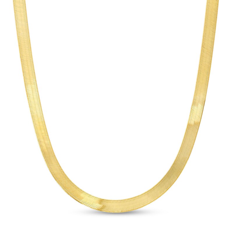 Main Image 1 of 4.9mm Herringbone Chain Necklace in Solid 10K Gold - 20"