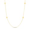 Thumbnail Image 1 of Diamond-Cut Shimmer Disc Station Necklace in 10K Gold - 24"