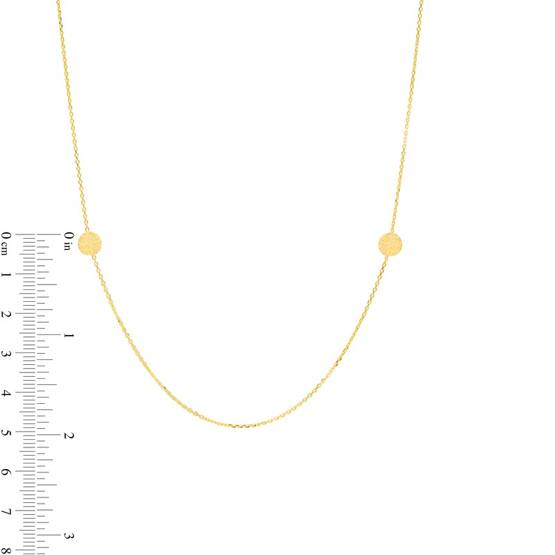 Main Image 3 of Diamond-Cut Shimmer Disc Station Necklace in 10K Gold - 24"