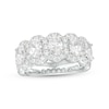 Thumbnail Image 1 of 3 CT. T.W. Certified Oval Lab-Grown Diamond Frame Five Stone Ring in 14K White Gold (F/VS2)