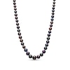 Thumbnail Image 0 of 3.0-7.0mm Dyed Black Cultured Freshwater Pearl Graduated Necklace in Sterling Silver