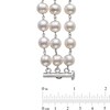 Thumbnail Image 2 of 7.0-8.0mm Oval Freshwater Cultured Pearl Triple Strand Necklace in Sterling Silver – 22"