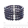 Thumbnail Image 2 of 7.0-8.0mm Dyed Black Freshwater Cultured Pearl and Bead Multi-Row Stretch Bracelet in Sterling Silver