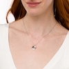 Thumbnail Image 1 of 6.0mm Cultured Freshwater Pearl "MOM" with Heart Cutout Charm Pendant in Sterling Silver