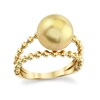 Thumbnail Image 1 of 10.0mm Golden South Sea Cultured Pearl Beaded Split Shank Ring in 10K Gold