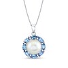 Thumbnail Image 0 of 10.0mm Cultured Freshwater Pearl and Oval Tanzanite Frame Pendant in Sterling Silver