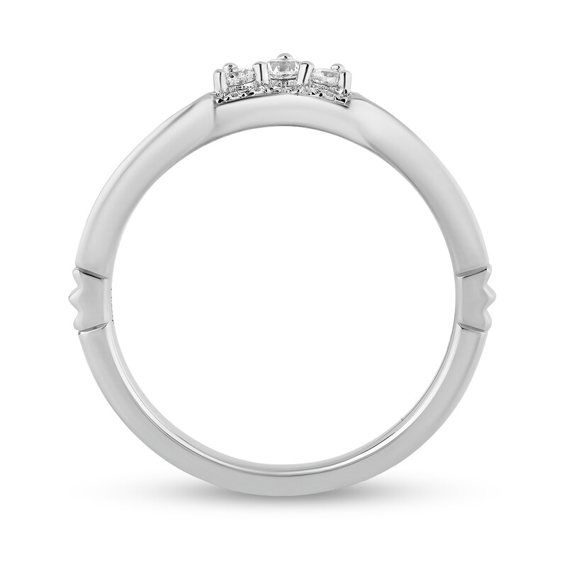 Main Image 5 of Enchanted Disney Majestic Princess 1 CT. T.W. Diamond Crown Contour Bridal Set in 14K White Gold