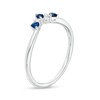 Thumbnail Image 1 of Blue Sapphire and 1/15 CT. T.W. Diamond Five Stone Alternating Contour Two Piece Solitaire Enhancer in 14K White Gold