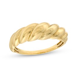 Rolling Ribbed Shank Ring in 10K Gold - Size 7