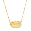 Thumbnail Image 1 of Diamond-Cut Sideways Oval Disc Necklace in 10K Gold
