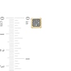 Thumbnail Image 3 of Men's 1/4 CT. T.W. Square-Shaped Black Multi-Diamond Stud Earrings in 10K Gold