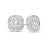 Thumbnail Image 0 of 1 CT. T.W. Cushion-Shaped Multi-Diamond Frame Stud Earrings in 10K White Gold