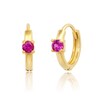 Thumbnail Image 1 of Ruby Solitaire Huggie Hoop Earrings in 14K Gold