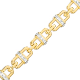 Men's 2 CT. T.W. Diamond Link Bracelet in 10K Gold – 8.5&quot;