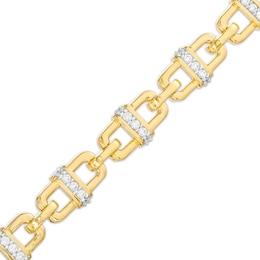 Men's 2 CT. T.W. Diamond Link Bracelet in 10K Gold – 8.5"