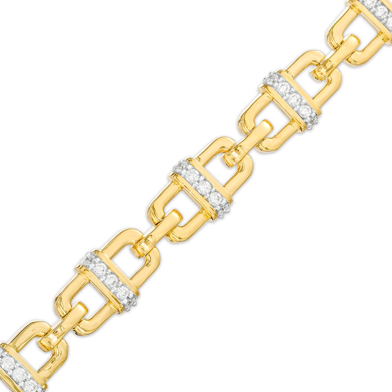 Main Image 1 of Men's 2 CT. T.W. Diamond Link Bracelet in 10K Gold – 8.5"