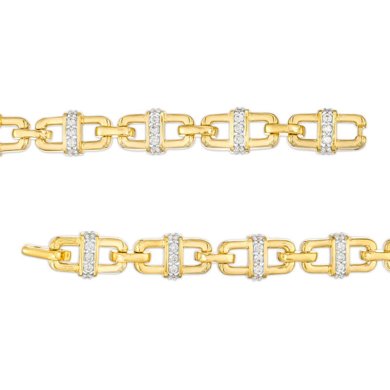 Men's 2 CT. T.W. Diamond Link Bracelet in 10K Gold – 8.5"