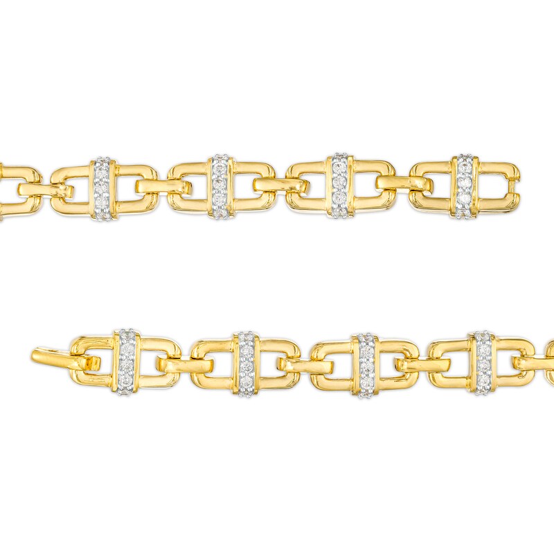 Main Image 3 of Men's 2 CT. T.W. Diamond Link Bracelet in 10K Gold – 8.5"