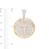 Thumbnail Image 2 of 7/8 CT. T.W. Diamond Greek Key Frame Ankh Necklace Charm in 10K Gold