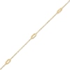 Thumbnail Image 1 of Sideways Ovals Station Anklet in 10K Gold - 10"