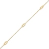 Thumbnail Image 0 of Sideways Ovals Station Anklet in 10K Gold - 10"