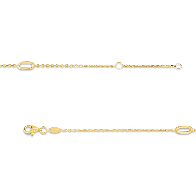 Main Image 2 of Sideways Ovals Station Anklet in 10K Gold - 10"