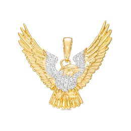 Men's 1/6 CT. T.W. Diamond Flying Eagle Necklace Charm in 10K Gold