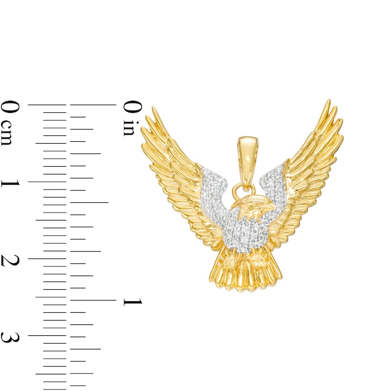Men's 1/6 CT. T.W. Diamond Flying Eagle Necklace Charm in 10K Gold