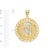 Thumbnail Image 2 of Multi-Finish Curb-Style Chain Link Frame Jesus Medallion Necklace Charm in 10K Two-Tone Gold