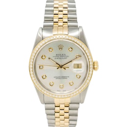Previously Owned - Ladies' Rolex Datejust 36 1 CT. T.W. Diamond Two-Tone Automatic Watch (Model: 69173)