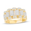 Thumbnail Image 1 of 1/2 CT. T.W. Diamond Scalloped Edge Triple Row Band in 10K Gold
