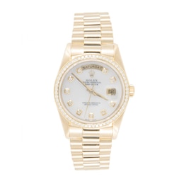 Previously Owned - Men's Rolex Day-Date 36 1 CT. T.W. Diamond 18K Gold Automatic Watch (Model: 18038)