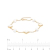 Thumbnail Image 4 of EFFY™ Collection Freshwater Cultured Pearl and Clover-Shaped Mother-of-Pearl Alternating Station Bracelet in 14K Gold