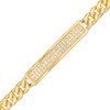 Thumbnail Image 0 of Men's 1 CT. T.W. Diamond Curved ID Curb Chain Bracelet in 10K Gold – 8.5"