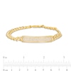 Thumbnail Image 3 of Men's 1 CT. T.W. Diamond Curved ID Curb Chain Bracelet in 10K Gold – 8.5"