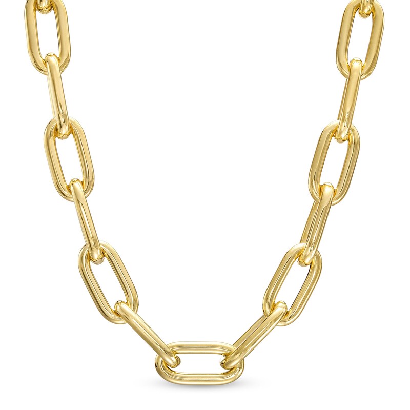 Main Image 1 of 2.5mm Paper Clip Link Chain Necklace in Hollow 10K Gold - 20"