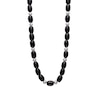 Thumbnail Image 0 of Elongated Faceted Onyx and Cultured Freshwater Pearl Necklace with Sterling Silver Clasp - 24"