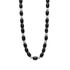 Thumbnail Image 1 of Elongated Faceted Onyx and Freshwater Cultured Pearl Necklace with Sterling Silver Clasp-24"