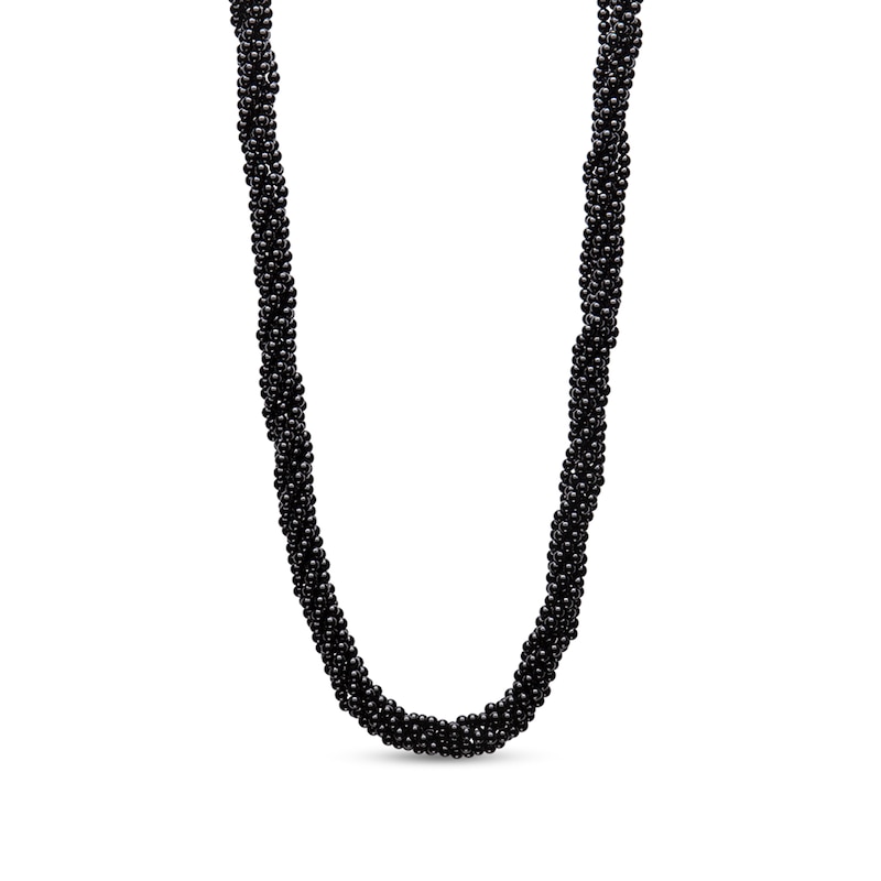 Main Image 1 of Onyx Bead Multi-Strand Necklace with Sterling Silver Clasp - 20"
