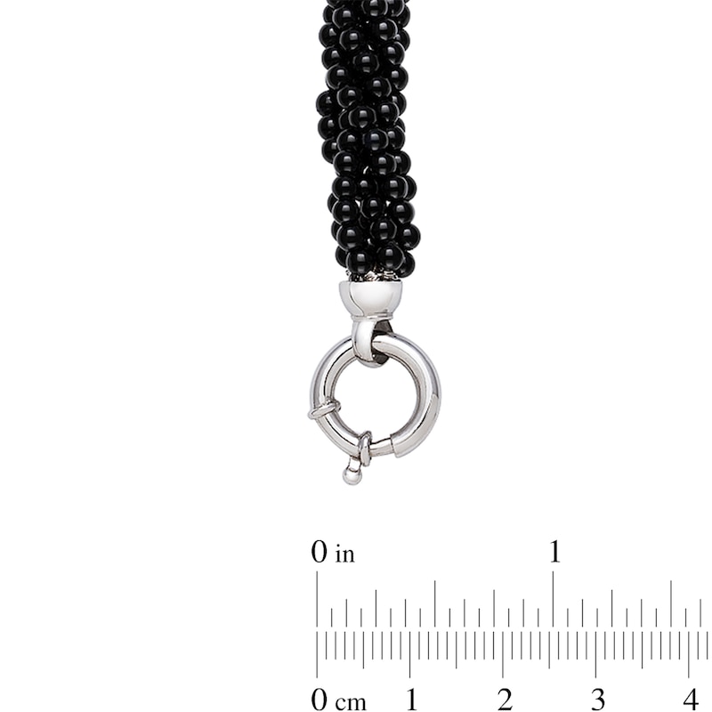 Main Image 3 of Onyx Bead Multi-Strand Bracelet with Sterling Silver Clasp - 8.0"