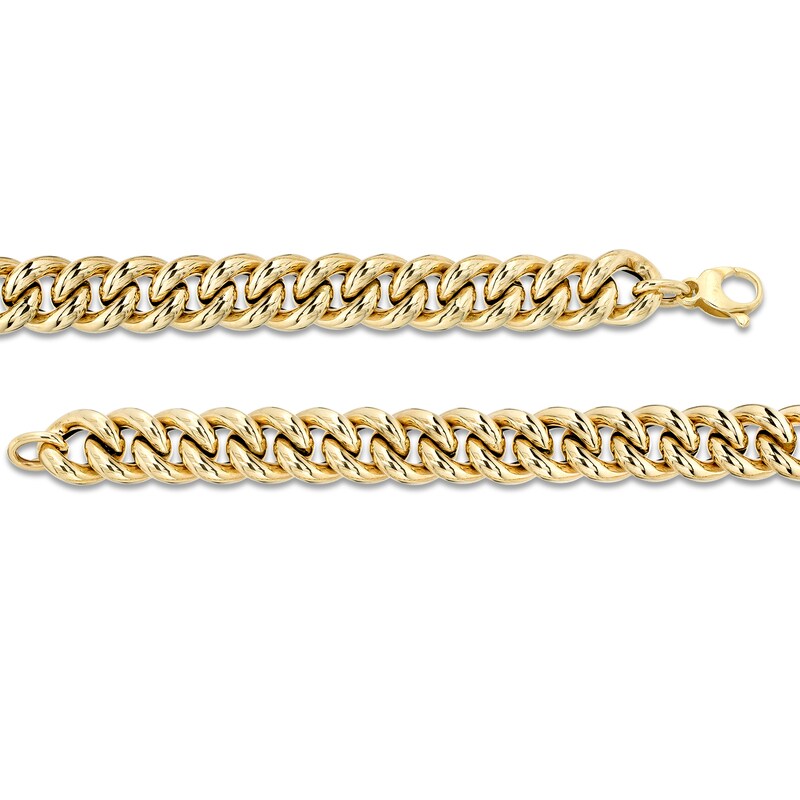 Main Image 3 of Italian Gold 4.0mm Curb Chain Bracelet in Hollow 14K Gold – 8.5"