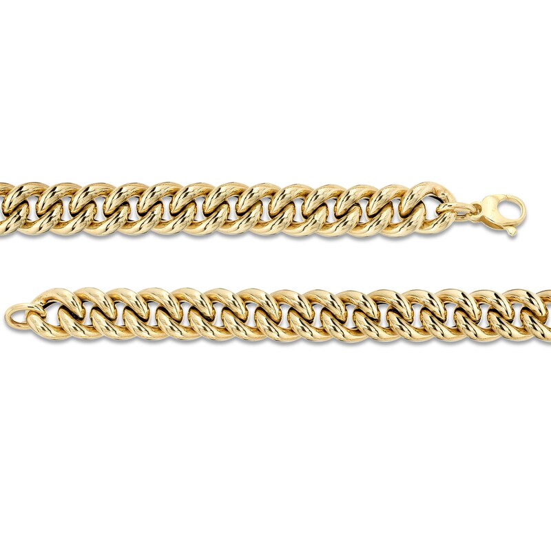 Solid 14K Yellow Gold Handmade Half Round Curb Chain Necklace, Sizes 6