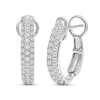 Thumbnail Image 1 of 3/4 CT. T.W. Diamond Hoop Earrings in 10K White Gold