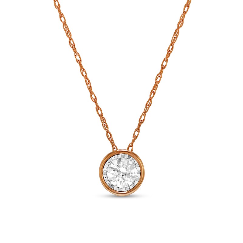 Main Image 1 of 1/5 CT. Diamond Solitaire Pendant in 14K Rose Gold