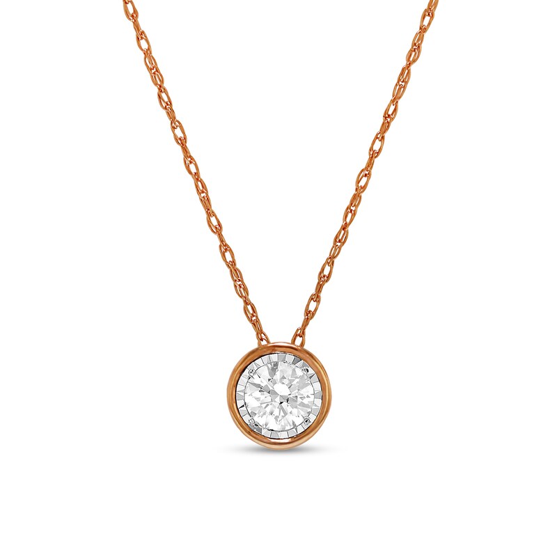 1/5 CT. Diamond Solitaire Pendant in 14K Rose Gold