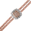 Thumbnail Image 0 of 1/3 CT. T.W. Champagne Diamond Station Bracelet in Sterling Silver with 14K Rose Gold Plate